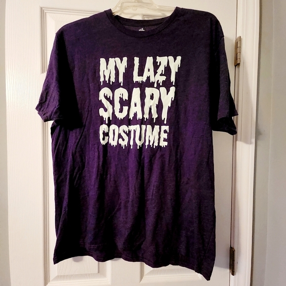Way To Celebrate Halloween My Lazy Scary Costume Graphic T-Shirt Purple Men's XL - Picture 1 of 5
